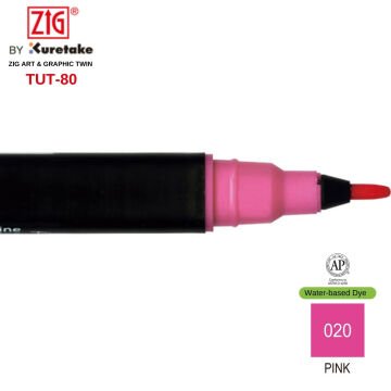 Zig Art&Graphic Twin Tut-80 Çift Uçlu Keçe Grafik Kalemi 20 Pink