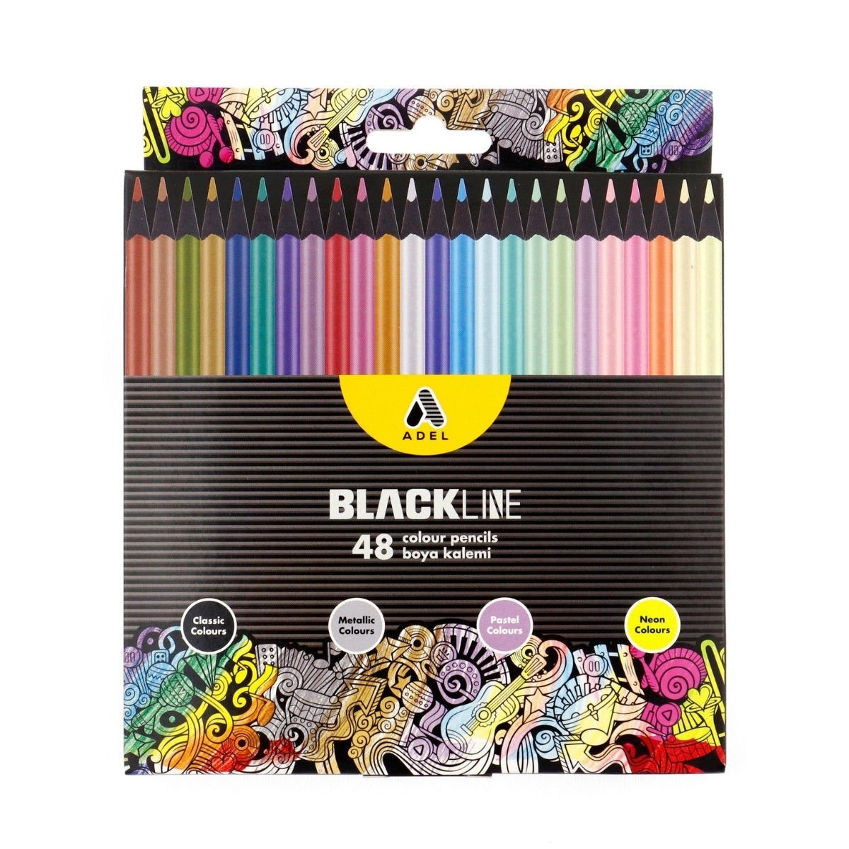 Adel Blackline Kuru Boya Kalemi Karma 48li