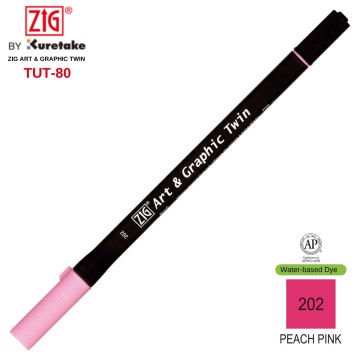 Zig Art&Graphic Twin Tut-80 Çift Uçlu Keçe Grafik Kalemi 202 Peach Pink