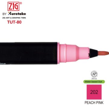 Zig Art&Graphic Twin Tut-80 Çift Uçlu Keçe Grafik Kalemi 202 Peach Pink