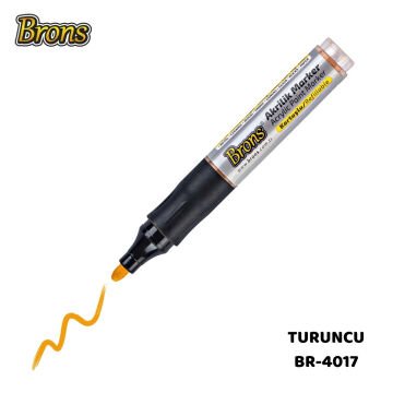 Brons Akrilik Marker Kalemi Kartuşlu Turuncu
