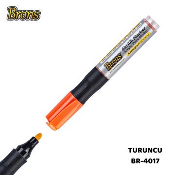 Brons Akrilik Marker Kalemi Kartuşlu Turuncu
