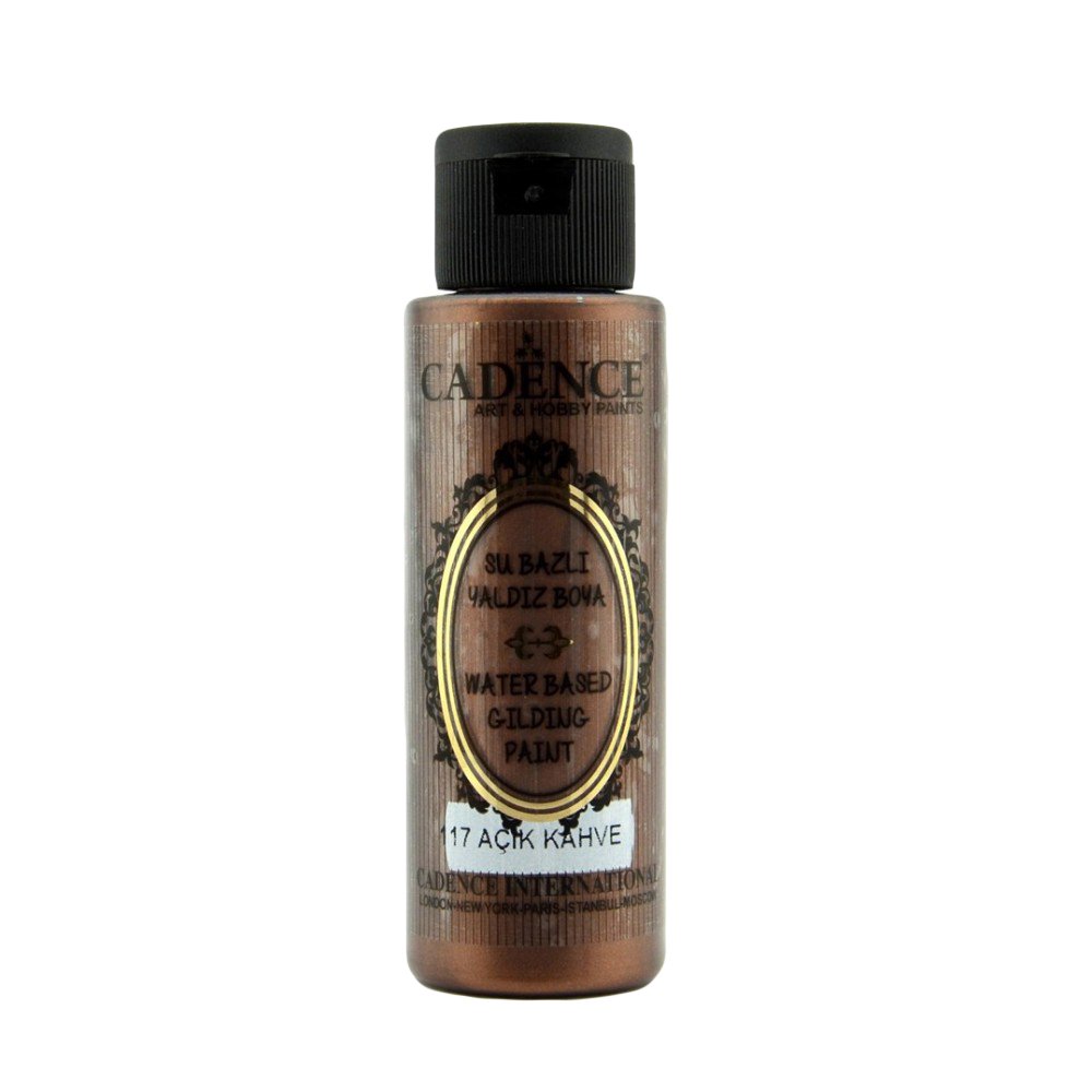 Cadence Su Bazlı Yaldız Metalik Boya 70ml 117 Açık Kahve