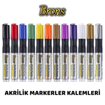 Brons Akrilik Marker Kalemi Kartuşlu Mor
