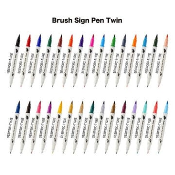 Pentel Brush Sign Pen Twin Çift Taraflı Fırça Uçlu Kalem Siyah