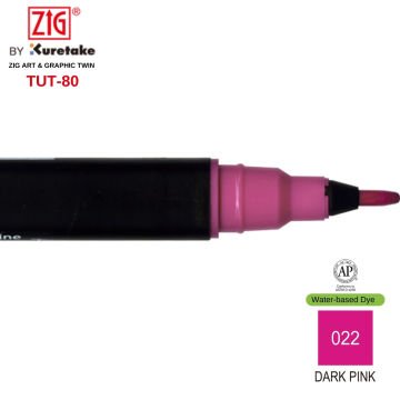 Zig Art&Graphic Twin Tut-80 Çift Uçlu Keçe Grafik Kalemi 22 Dark Pink