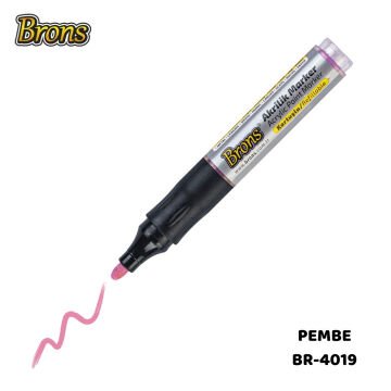 Brons Akrilik Marker Kalemi Kartuşlu Pembe