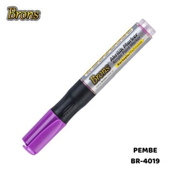 Brons Akrilik Marker Kalemi Kartuşlu Pembe