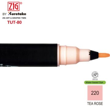 Zig Art&Graphic Twin Tut-80 Çift Uçlu Keçe Grafik Kalemi 220 Tea Rose