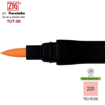 Zig Art&Graphic Twin Tut-80 Çift Uçlu Keçe Grafik Kalemi 220 Tea Rose