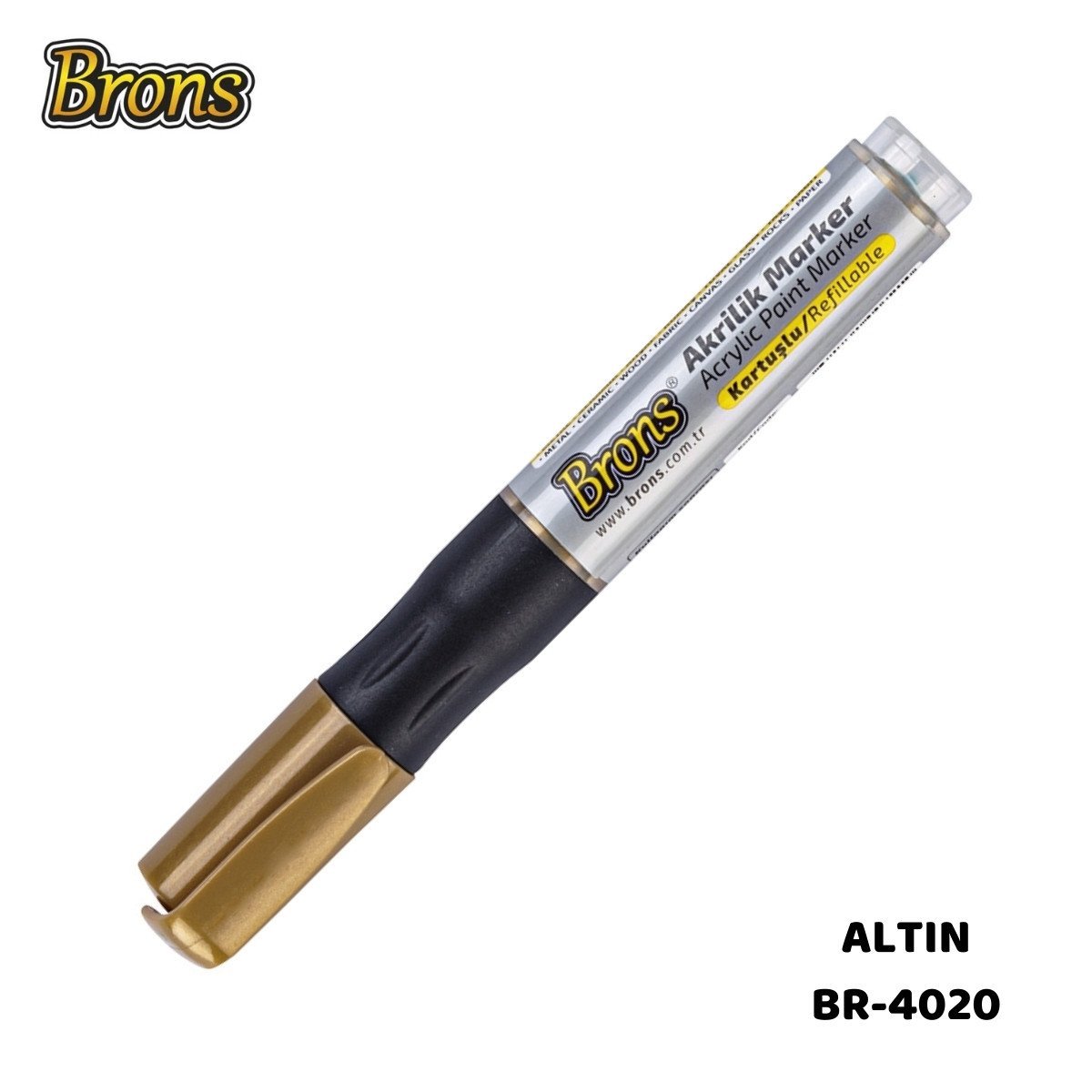 Brons Akrilik Marker Kalemi Kartuşlu Altın