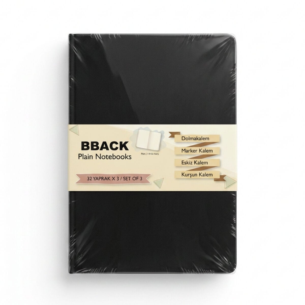 Bback Eskiz Defteri 110gr 32yp 13.8x21cm Siyah Seti 3lü