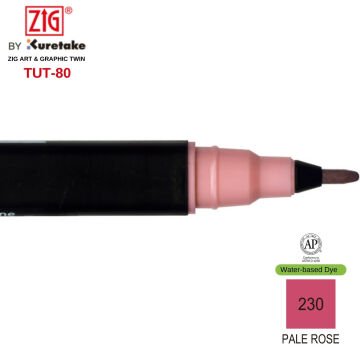 Zig Art&Graphic Twin Tut-80 Çift Uçlu Keçe Grafik Kalemi 230 Pale Rose