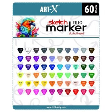 ART-X Çift Uçlu Sketch Marker Kalem Seti 60lı