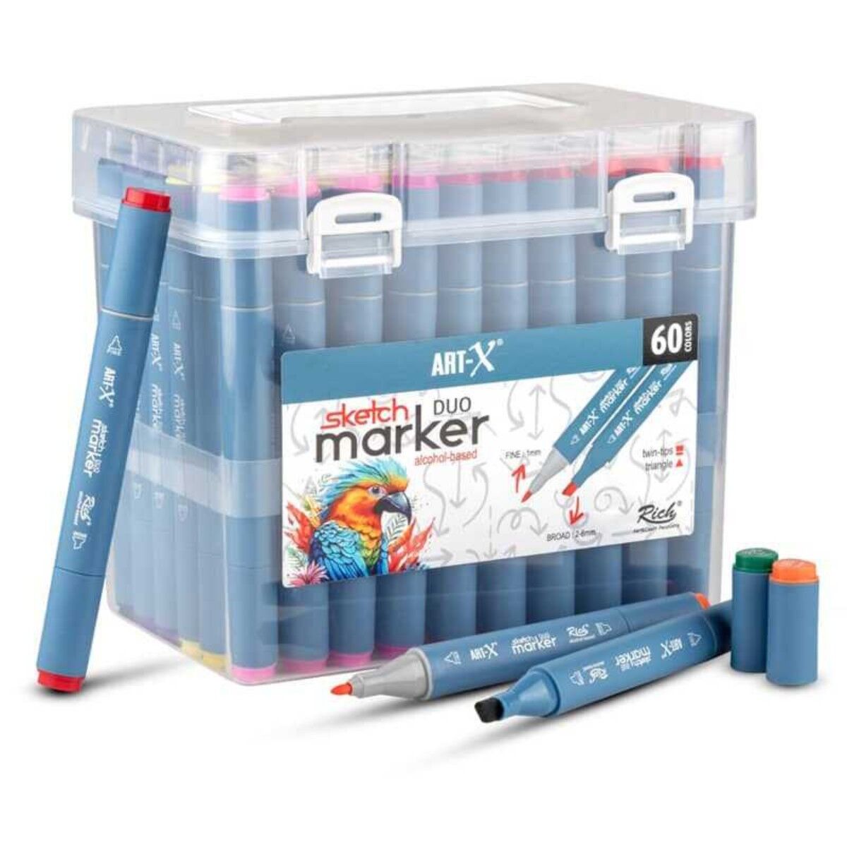 ART-X Çift Uçlu Sketch Marker Kalem Seti 60lı