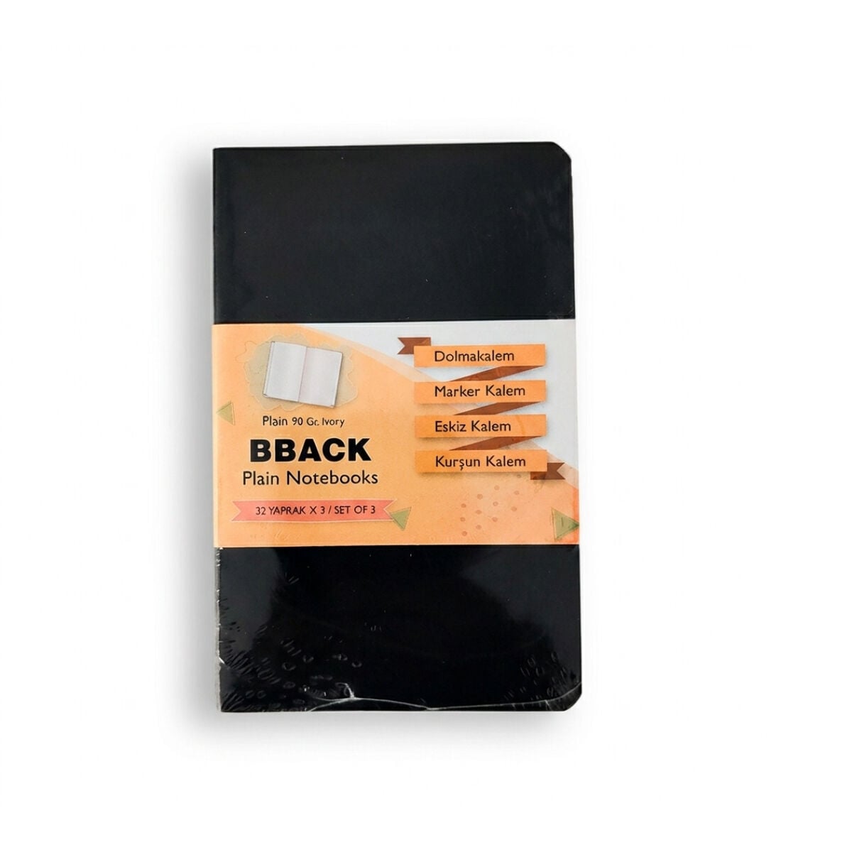 Bback Eskiz Defteri 90gr 32yp 9x14cm Siyah Seti 3lü
