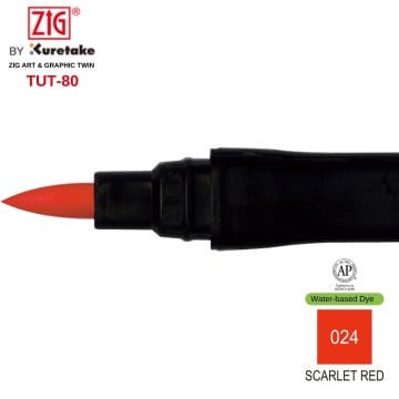 Zig Art&Graphic Twin Tut-80 Çift Uçlu Keçe Grafik Kalemi 24 Scarlet Red