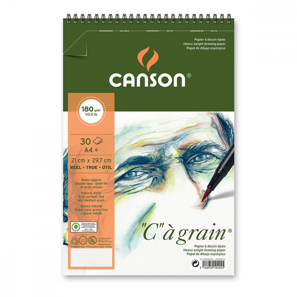 Canson ''C'' à grain Eskiz Çizim Defteri A4+ 180gr 30yp Spiralli