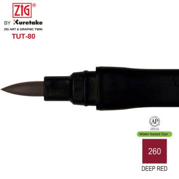 Zig Art&Graphic Twin Tut-80 Çift Uçlu Keçe Grafik Kalemi 260 Deep Red