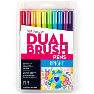 Tombow Dual Brush Pen Kalemi Seti 10lu Bright Renkler
