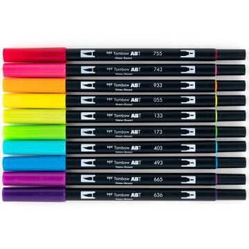 Tombow Dual Brush Pen Kalemi Seti 10lu Bright Renkler