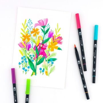 Tombow Dual Brush Pen Kalemi Seti 10lu Bright Renkler