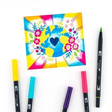 Tombow Dual Brush Pen Kalemi Seti Bright Renkler 56185 10 Renk