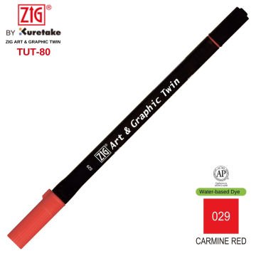 Zig Art&Graphic Twin Tut-80 Çift Uçlu Keçe Grafik Kalemi 29 Carmine Red