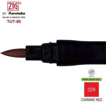 Zig Art&Graphic Twin Tut-80 Çift Uçlu Keçe Grafik Kalemi 29 Carmine Red