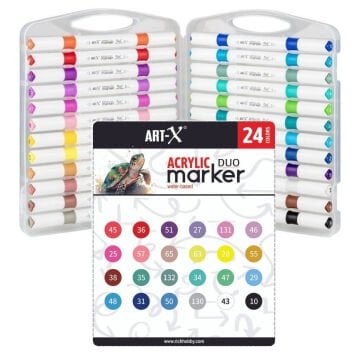 ART-X Çift Uçlu Akrilik Marker Kalem Seti 24lü
