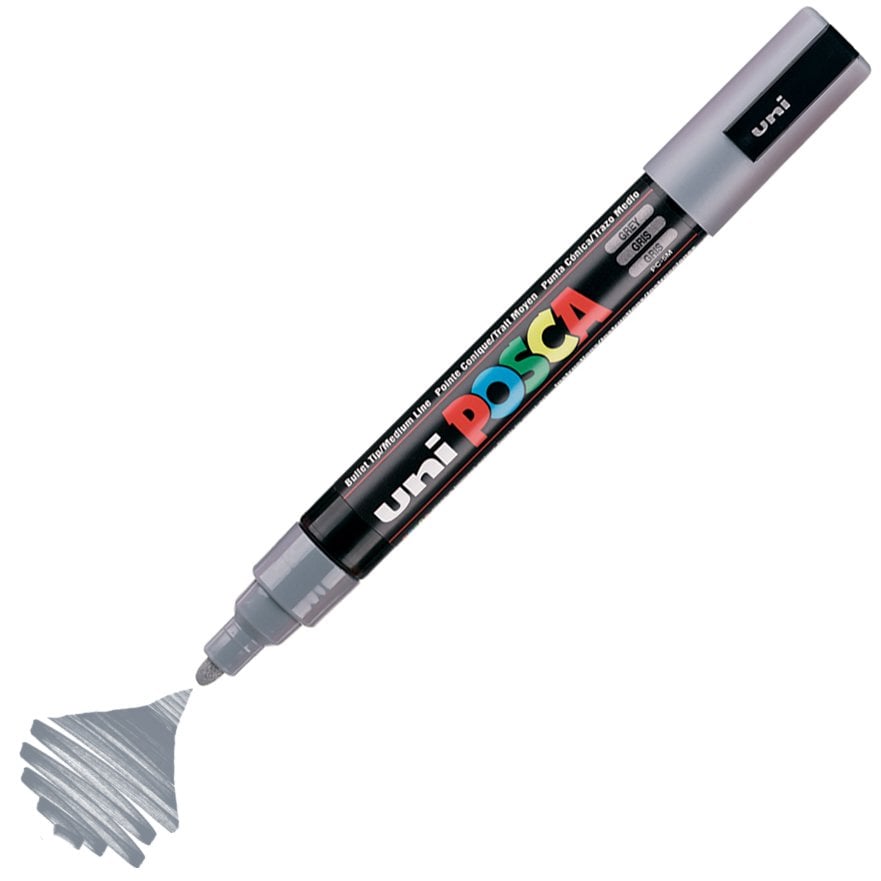 Uni Posca Marker Pc-5m Medium 1.8-2.5 Mm Grey