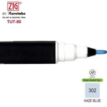 Zig Art&Graphic Twin Tut-80 Çift Uçlu Keçe Grafik Kalemi 302 Haze Blue