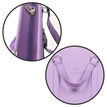 Art Elegant Deri Teknik Proje Çantası 55x75cm Lila