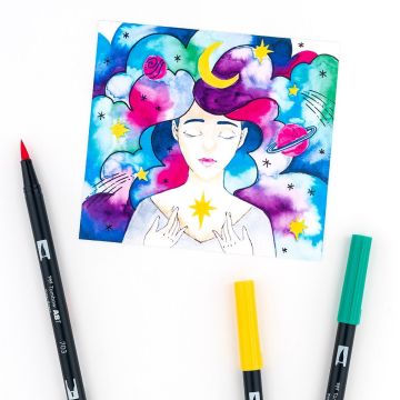 Tombow Dual Brush Pen Kalemi Seti Galaxy Renkler 56188 10 Renk