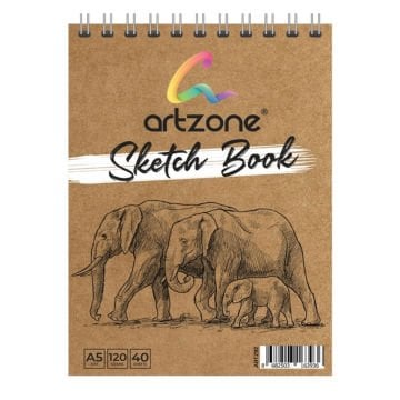 Artzone Rulo Eskiz Seti 26 Parça + Spiralli Defter A5 120gr 40yp Hediyeli