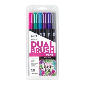 Tombow Dual Brush Pen Kalemi Seti 6lı Galaxy Renkler