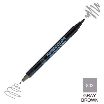 Zig Kurecolor Mangaka Fine&Brush Çift Taraflı Kalem CNKC-2200 No 803 Gray Brown