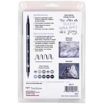 Tombow Dual Brush Pen Kalemi Seti 10lu Grayscale Renkler