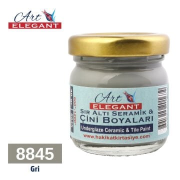 Art Elegant Seramik Ve Çini Boya 40gr 8845 Gri