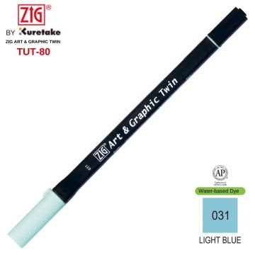 Zig Art&Graphic Twin Tut-80 Çift Uçlu Keçe Grafik Kalemi 31 Light Blue