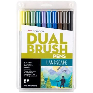 Tombow Dual Brush Pen Kalemi Seti 10lu Landscape Renkler