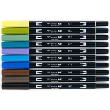 Tombow Dual Brush Pen Kalemi Seti 10lu Landscape Renkler