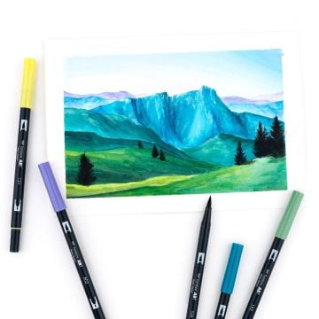 Tombow Dual Brush Pen Kalemi Seti Landscape Renkler 56169 10 Renk