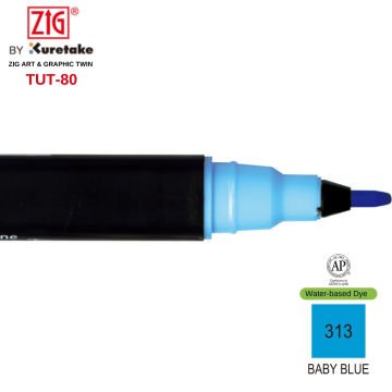 Zig Art&Graphic Twin Tut-80 Çift Uçlu Keçe Grafik Kalemi 313 Baby Blue