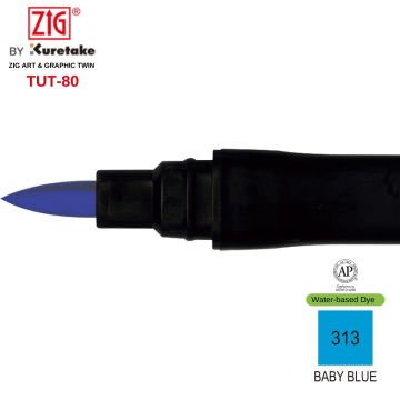 Zig Art&Graphic Twin Tut-80 Çift Uçlu Keçe Grafik Kalemi 313 Baby Blue