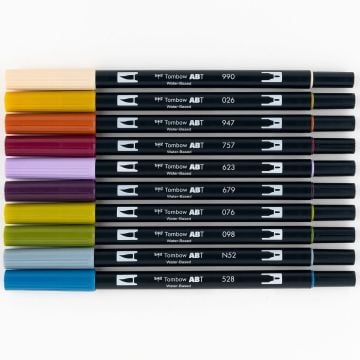 Tombow Dual Brush Pen Kalemi Seti Muted Renkler 56186 10 Renk