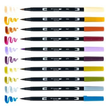 Tombow Dual Brush Pen Kalemi Seti 10lu Muted Renkler