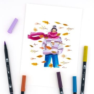 Tombow Dual Brush Pen Kalemi Seti 10lu Muted Renkler