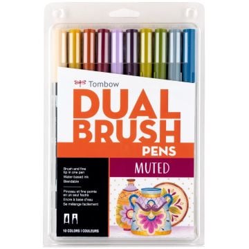 Tombow Dual Brush Pen Kalemi Seti Muted Renkler 56186 10 Renk