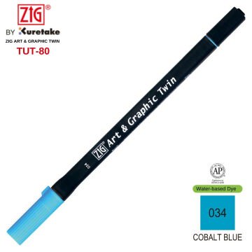 Zig Art&Graphic Twin Tut-80 Çift Uçlu Keçe Grafik Kalemi 34 Cobalt Blue